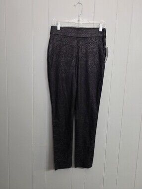 D.F.A. New York Black Sparkly Design Legging Pants Size 6